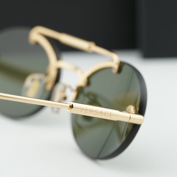 Versace VE2295 1002/71 Oval Sunglasses - Gold/Dark Green main image 6